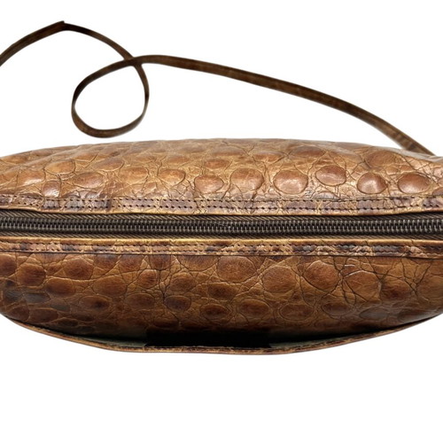Salvatore Ferragamo vintage δερμάτινη τσάντα ώμου μεταχειρισμένη, καφέ