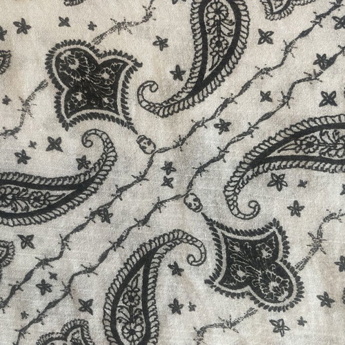 Zadig & Voltaire Paisley Print Butterfly Sleeve Blouse like new, white