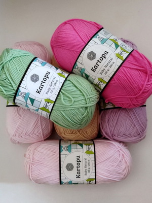 Kartopu Baby Natural knitting yarn set, 6 pieces, new cotton blend