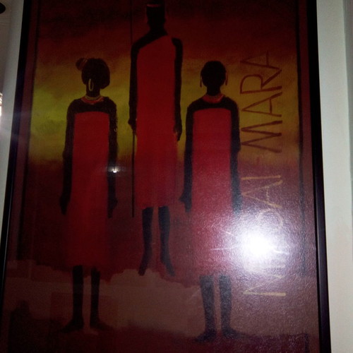 Ethnic large Maasai Mara Kenya framed art like new