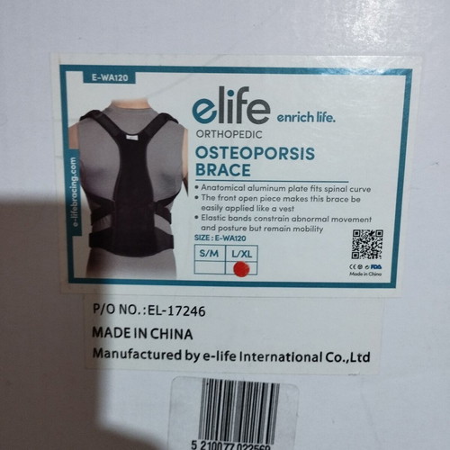 E-LIFE BRACING E-WA120 Osteoporosis Back Brace new, size L - XL