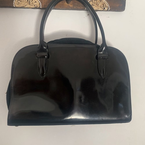 Longchamp patent leather black handbag like new