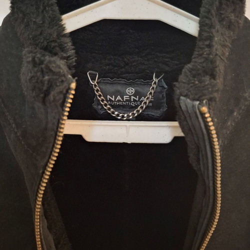 Naf Naf medium jacket used, black with fur