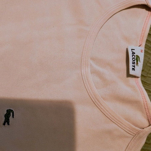 Lacoste pique women's shirt used, soft pink