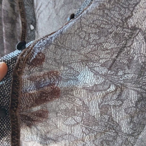 Passport sheer cardigan blouse M-L 40 brown floral