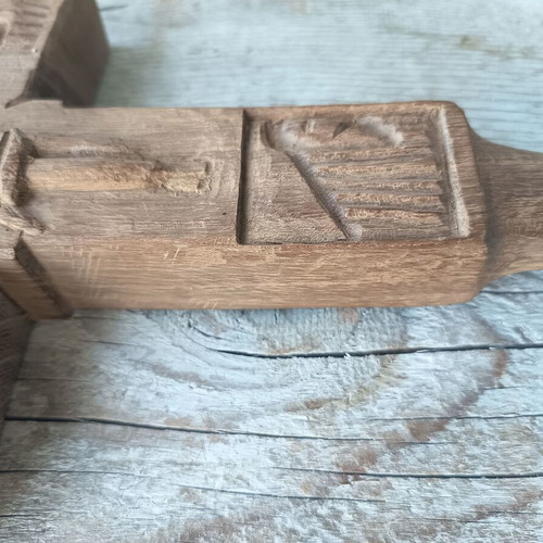Handmade Acacia Wood Cross like new with Jesus Christ carving