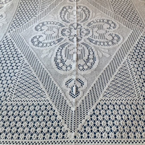 Handmade knitted vintage bed cover like new