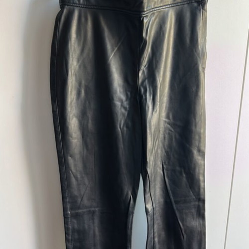 H&M black vegan leather straight pants like new, size 12 EU 40