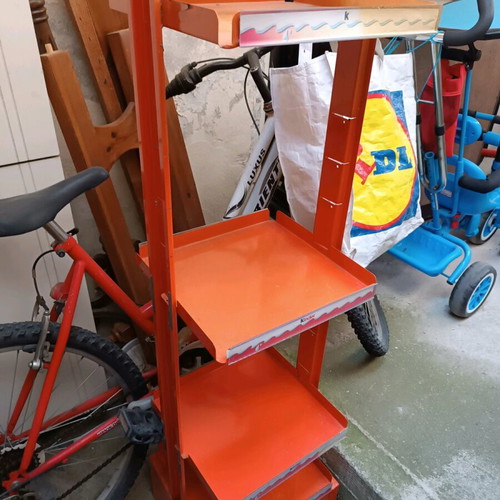 Metal Kinder display shelf used