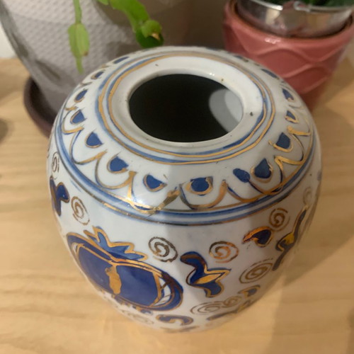 Satsuma porcelain vase retro used