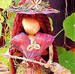  Μάγισσα Κούκλα χειροποίητη, φέρνει Καλή Τύχη, με φυσικά υλικά από φύλλα μπανάνας witch corn dolly