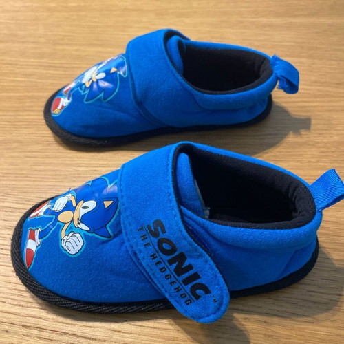 H&M cotton Sonic slippers used, blue, size 26/27