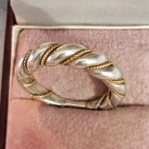 Silver-gold ring 925 585 like new, size 57+