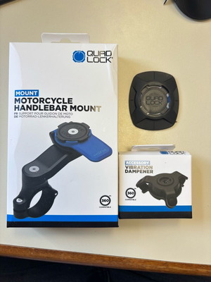 Βάση κινητού Quad Lock Handlebar Mount καινούργιο σετ με αντικραδασμικό και αυτοκόλλητο
