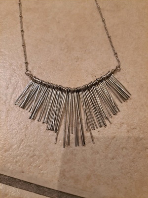 Long necklace used 32cm silver Bershka