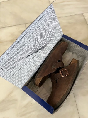 Birkenstock Boston Σαμπό από Λερωμένο Δέρμα Μεταχειρισμένα, Μέγεθος 37, Καφέ