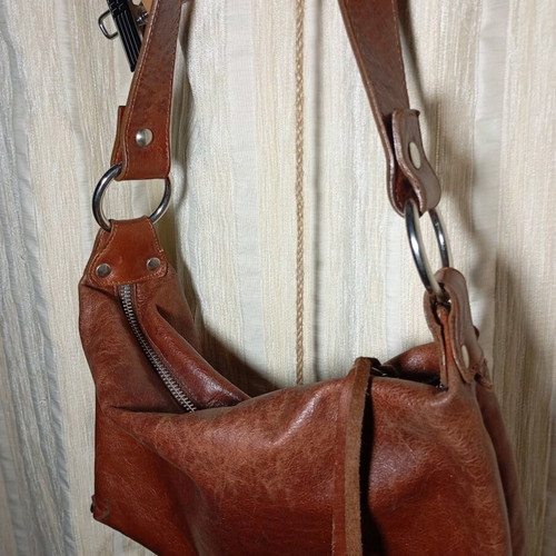Gianni Notaro leather shoulder bag used brown genuine leather