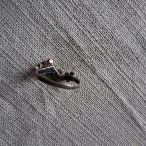 925 Silver Ring used with flowers and strass decoration