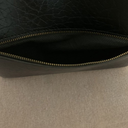 Clutch bag black with front zip pocket