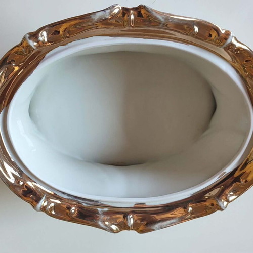 Porcelain bonbonnière with lid Gerold & Co. Tettau Bavaria used, vintage