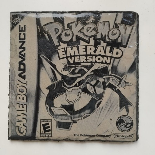 Pokemon slate coaster with Black 2 cover art