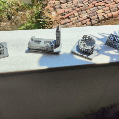 3D printed set of four monuments: Hagia Sophia, UK Parliament, Colosseum, Parthenon