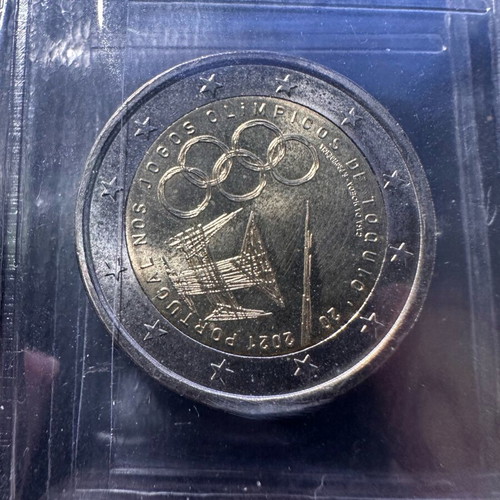 2ευρα αναμνηστικά Πορτογαλίας (Tokyo Olympics) σαν καινούργια