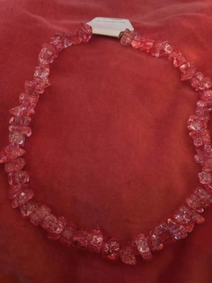 Pink and transparent necklace new with tag