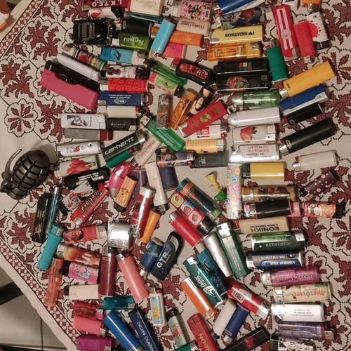 Lighters used, collection of 484 pieces