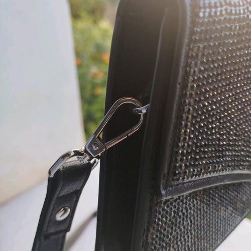 Deezee evening bag new, crossbody, black with studs and detachable strap