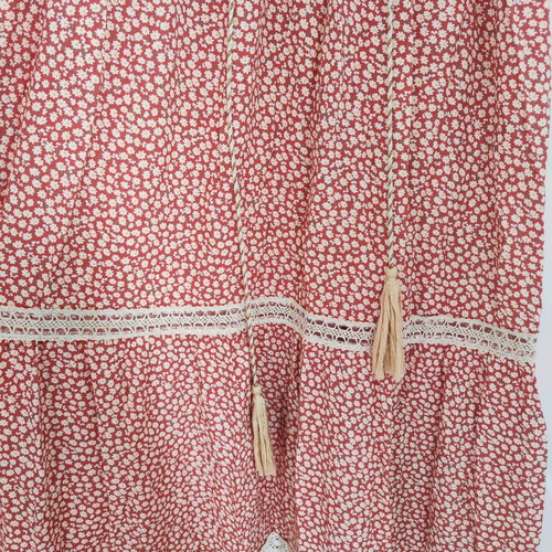 Estee Collection Boho Maxi Dress red floral, 100% viscose, like new, size L