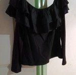 H&M black top blouse size S, like new, elastic