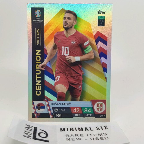 Dusan Tadic Centurion 100 Caps collectible card like new, Topps Euro 2024