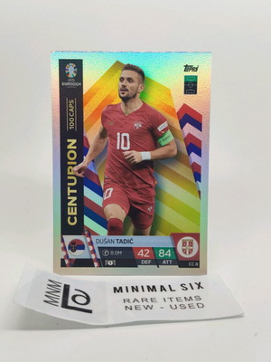 Dusan Tadic Centurion 100 Caps collectible card like new, Topps Euro 2024