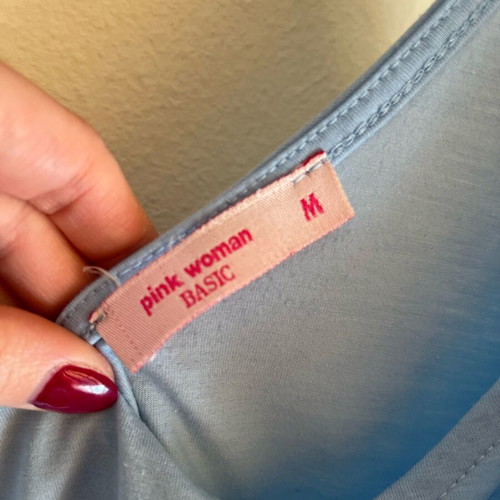 Pink Woman camisole like new, cotton, wide fit, turquoise, size M
