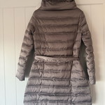 Women's long down jacket with belt like new, beige