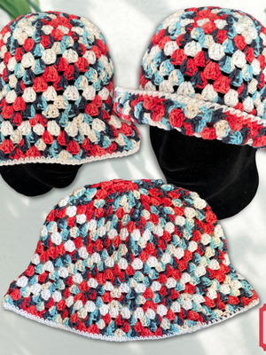 Handmade Crochet Bucket Hat - Variegated