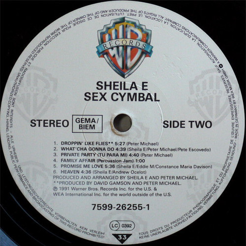 Sheila E Sex Cymbal record used, R&B Soul