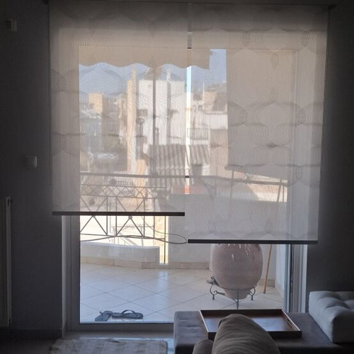 Roller blinds system like new, white/grey/silver