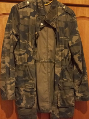 Stradivarius coat used Medium military style green