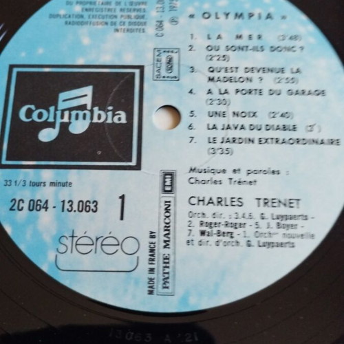 Charles Trenet Olympia LP album μεταχειρισμένο, Pop