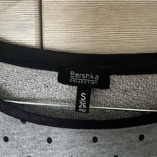 Bershka polka dot pullover like new, black and gray, size S