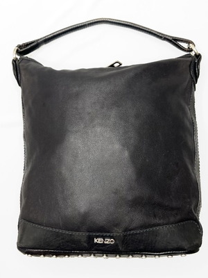 Kenzo Pagodon кожена чанта за рамо употребявана, черна