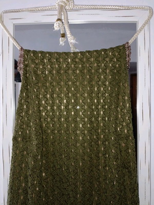 Maxi knitted dress like new with open back, size M
