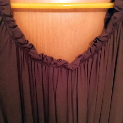 Brown viscose blouse like new with elastic cuffs and hem, size M
