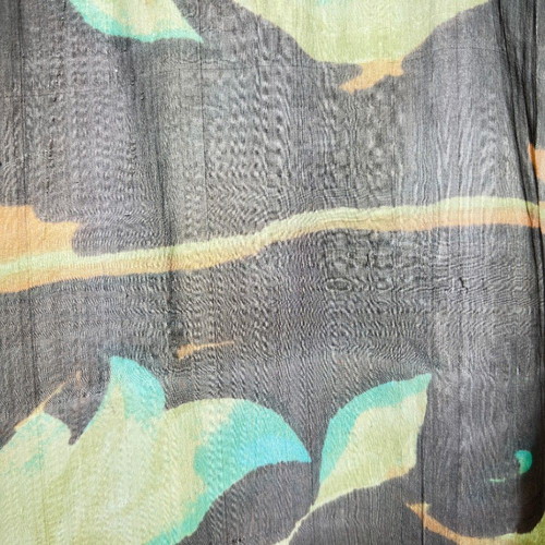 Silk scarf used, multicolor, 48x176 cm