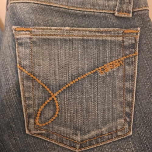 Sarah Lawrence Jean like new, low waist, blue, straight leg with slight flare
