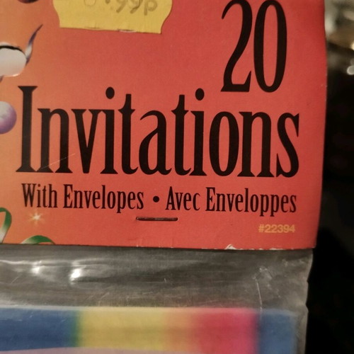 90's Kids Birthday Invitations Set of 20, New