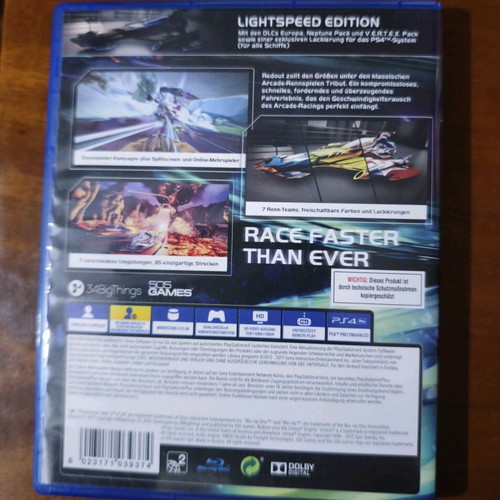 Redout Lightspeed Edition for PlayStation 4 like new with DLC
