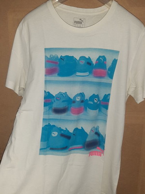 Puma T-shirt size M like new, white and blue